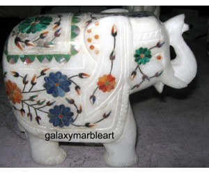 Marble inlay craft	elephant ht 5" e-501